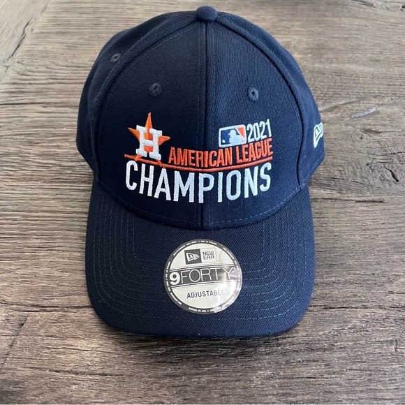 New Era Navy Blue Houston Astros MLB 2021 CAP HAT American League Champions - Picture 5 of 8